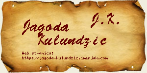 Jagoda Kulundžić vizit kartica